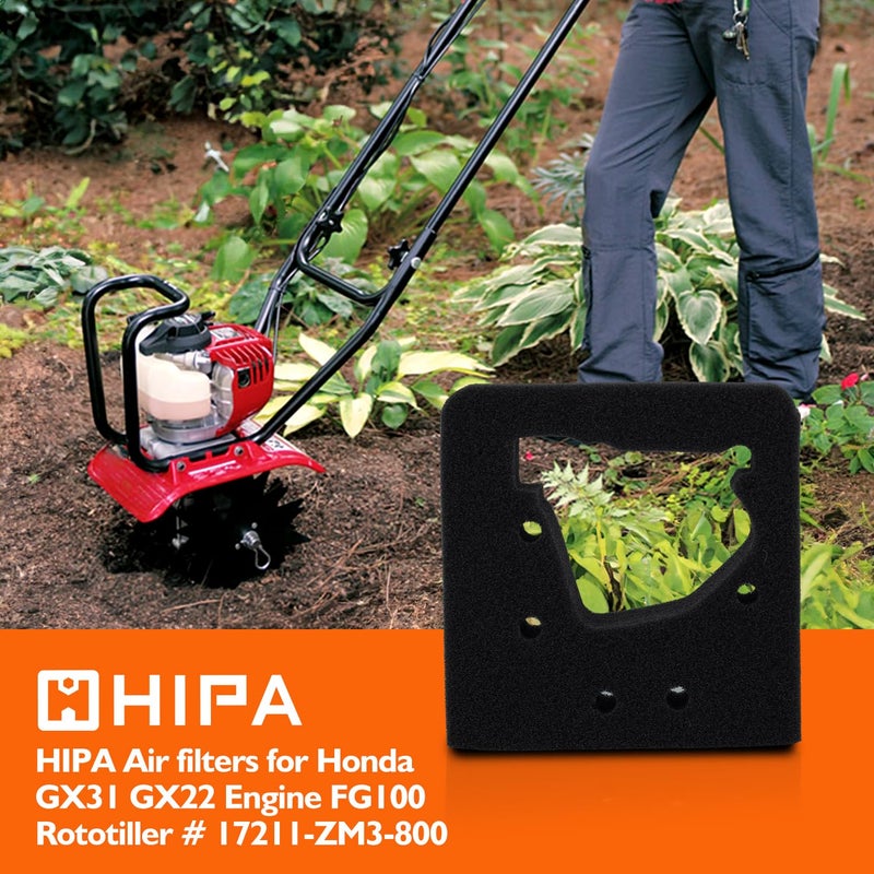 Hipa 2 Pack GX31 Air Filter for Honda GX31 GX22 FG100 GX 31 GX 22 Engine FG100 Tiller Cultivator Replace 17211-ZM3-800 4 Stroke Air Filter - Image 2